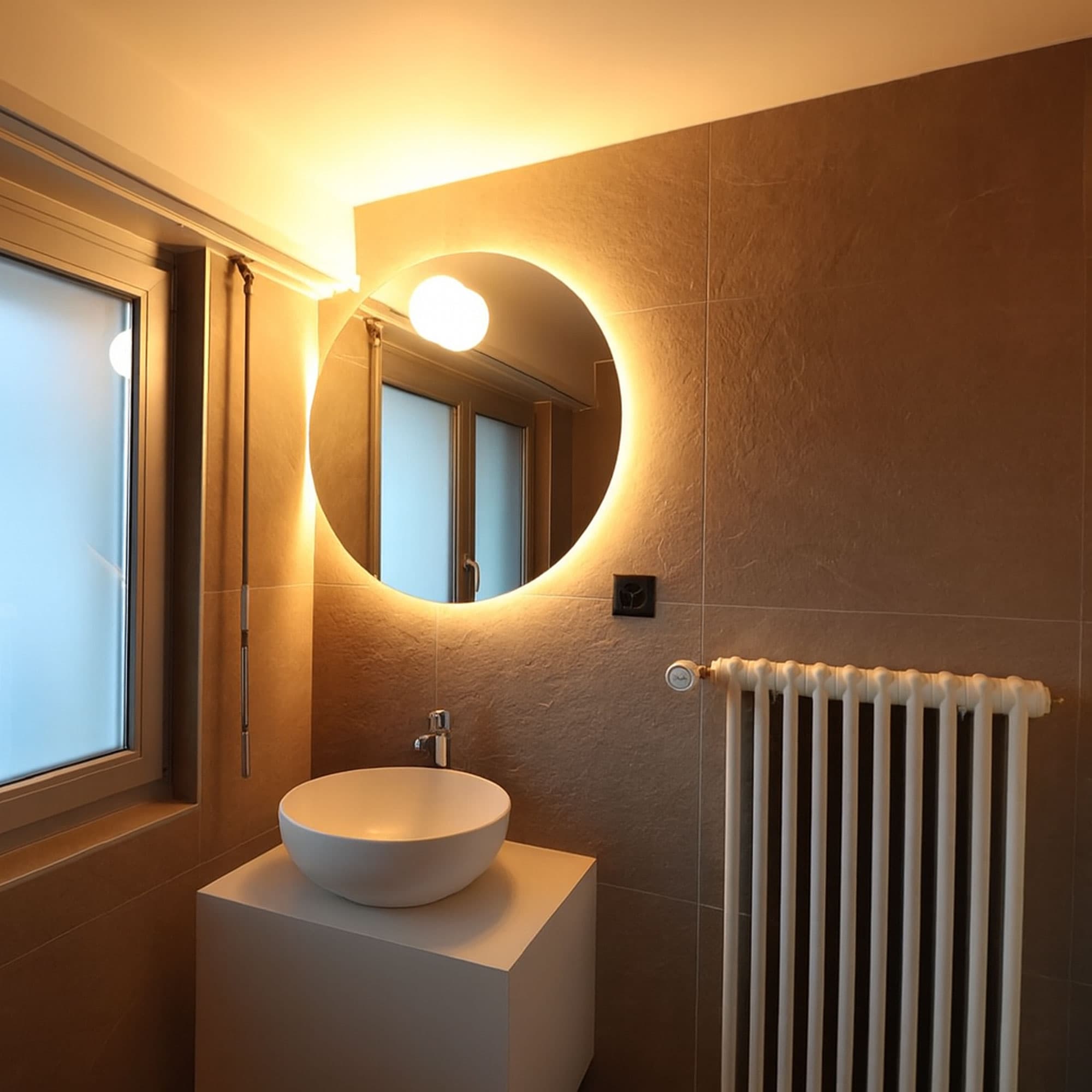 Salle de bain · Pierre & laiton